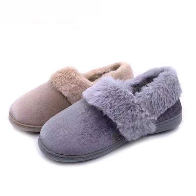 China Breathable Fur Upper Fluffy Winter Faux Velvet Warm Slip On Indoor House Shoes Slippers For Women Ladies for sale