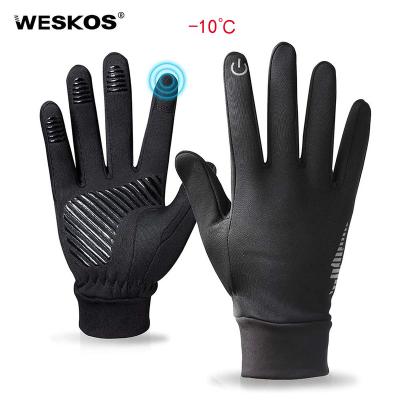 China Winter Outdoor Sports Running Glove Bike Cycling Long Warm Touch Screen Full Finger Gloves For Women Mens Knitted Magic Gloves S010 for sale