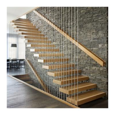 中国 most favorable floating staircase practical design staircase design solid wood staircase threads 販売のため