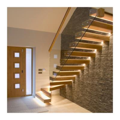 China popular style floating staircase manufacturer supply staircase design staircase with wooden steps for sale