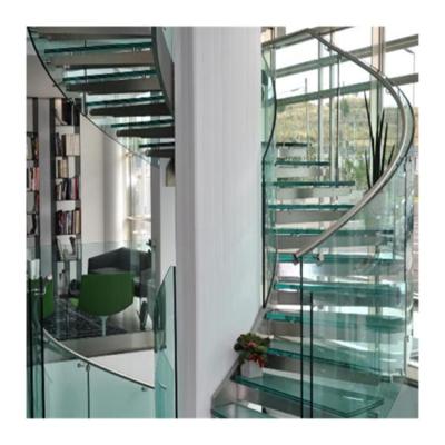 중국 popular style curved staircase top quality staircase design traditional glass curved staircase 판매용