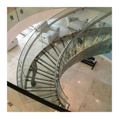 China elegant modern curved staircase luxury design staircase design manufacturer curved glass staircase à venda