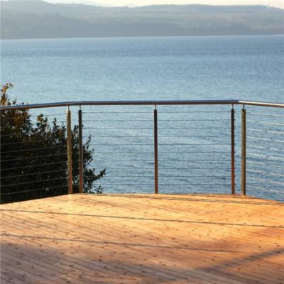 China Decorative Veranda Wire Cable Railing Grill Design Balcony 304/316 S.S/Aluminum Post Materials for sale