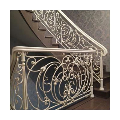 China Indoor Decorative Wrought Iron Fence Railing Baking Surface Finished Flooring Mounted for sale