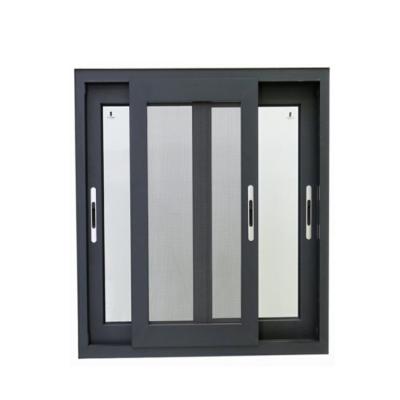 China High Quality Modern Aluminum Glass Window Wood Finished Double Hung Horizontal Opening for sale