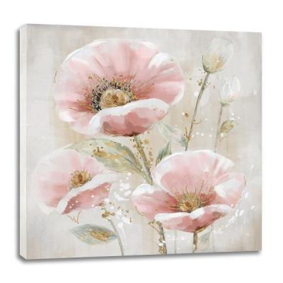 China Modern Handmade Environmental Materials Tulip Rose Flower Oil Painting In Acrylic Jar Canvas Wall Art Decor for sale