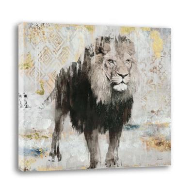 China Environmental Materials Wholesale Decorative Pop Abstract African Canvas Painting Lion For Kid Animal Acrylic Painting for sale