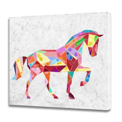 China Colorful Environmental Materials Horse Pictures On Canvas Ware Large Horses Oil Paintings For Children Room for sale