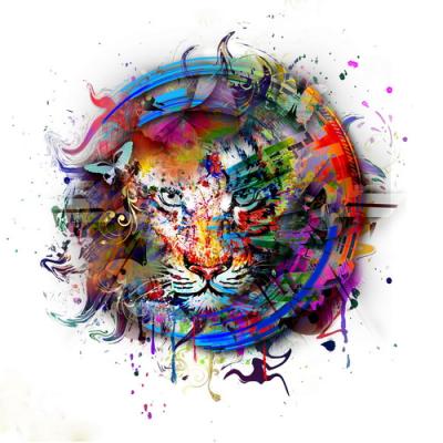 China Tiger diamondpainting diy 3d wall art materials acrylic oil painting environmental frameless colorfulanimal picture for sale