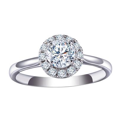 China MS-512 14K Gold Customized 0.5Ct Lab Diamond Women Fashion Jewelry Halo Ring for sale