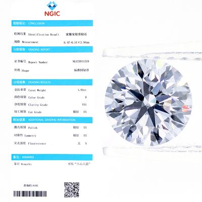 China Messi Gems wholesale polished 1ct CVD lab grown diamond price for jewelry making for sale