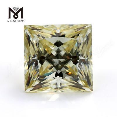 China square cut fancy yellow moissanite synthetic loose diamond stone for sale