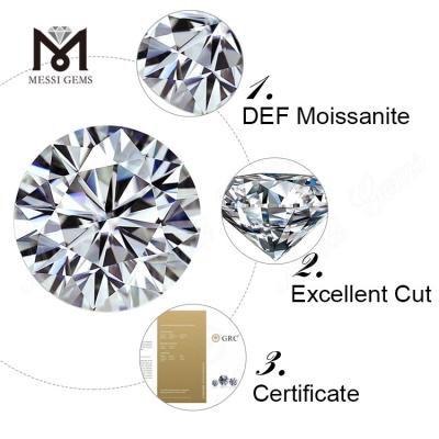 China Wuzhou Wholesale Stones Round Brilliant Cut 1CT DEF Loose Moissanite for sale