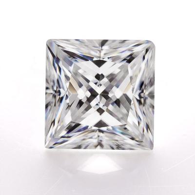 China synthetic diamonds white princess cut moissanite stones gemstone for sale