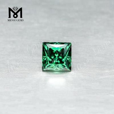 China Loose Synthetic Diamond Green Color Wuzhou Princess Cut Moissanite Stone for sale