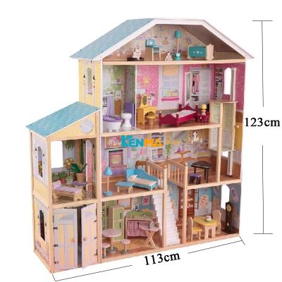 China Hot Sale Wooden Doll Toy 2021 New Big Wooden Petend House Role Playing Game Children's Room Wooden Doll's Room For Children for sale