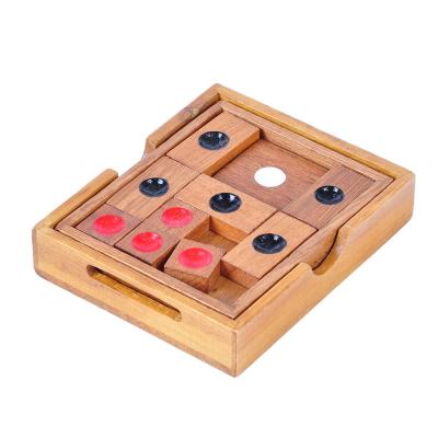 China Educational Game Toy Wooden Educational Puzzle Toys Open Blocks Game For Adult Huarong Ancient Road for sale