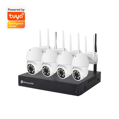 China Human Motion Tracking CCTV H.265 System 8CH 1080P Tuya NVR 2MP Outdoor Waterproof Wifi Wireless IP Security Camera Video Video Surveillance Kit for sale