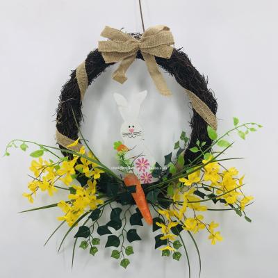 China Europe hot selling 2021 new design party decorations rattan wall hanging ornaments Easter flowers weave for sale