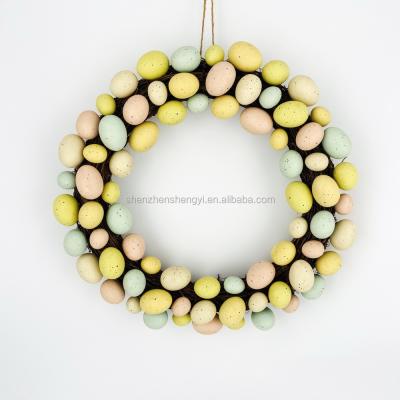 China Europe; artistic hot sales 2021 new year party decorations supplies artificial rattan easter eggs weave for home wall door for sale