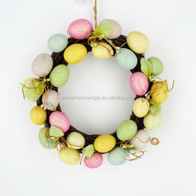 China Europe; Artistic Wholesale Home Party Decorations Supplies With Artificial Flowers Rattan Easter Egg Garlands for sale