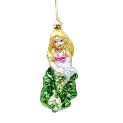 China Outdoor Blue Glass Christmas Tree Mermaid Supplies Decorations Home Europe Merry Christmas Hanging Ornaments for sale