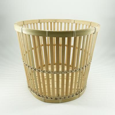 China Size-L Handmade Handmade - Plant Flower Pot Basket Home Gift Vegetable Fruit Storage Woven Natural Bamboo Basket for sale