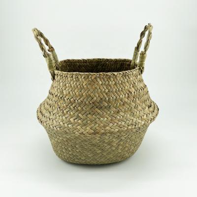 China Viable Hot Selling Spike Spike Kitchen Fruit Vegetable Storage Handmade Natural Woven Baskets Home Decorations With Handle for sale