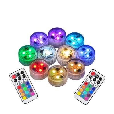 China Small Modern Night Light Mini Swimming Pool Lamp Diving RGB Battery Colors Remote Control Waterproof Led Lamp For Vase Decoration for sale