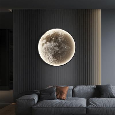 China Lighting Works Universe Decoration Light Luxury Crystal Led Modern Indoor Wall Lamps Bedroom Moon Wall Lamp For Bedroom for sale