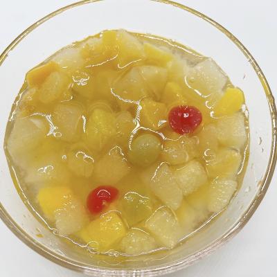 China OEM 2500g natural canned food raw material five fresh fruit stuffs canned fruit salad in syrup for sale