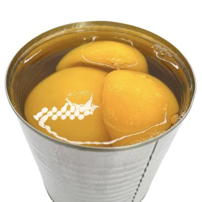 China Good Quality Healthy Food OEM 3000g Canned Easy Open Yellow Peach Canned Yellow Peach Halves Tin In Light Syrup for sale