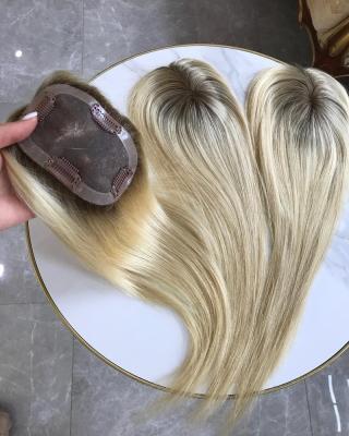 China Straight Mono 100% Virgin Hair Ombre Hairpiece Color Jewish Mono Wig Lace Topper Closure for sale