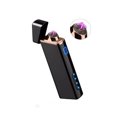 China Dual USB Rechargeable Arc Lighter Electric Arc Lighter Electronic Cigarette Lighter Rechargeable Lighter With Company Logo for sale