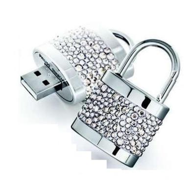 China Metal Christmas Gifts Lock Shape Jewelry USB Flash Memory for sale