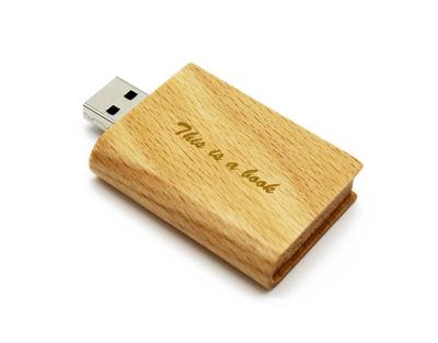 China Ware Promotional Funny Gift 2.0 1GB 2GB 4GB Wooden USB Drive Flash Book Style Pen Drive 3.0 8GB 16GB 32GB 64GB USB Memory Stick Eco-friend Gift for sale