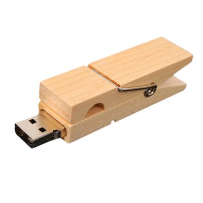 China Gift Cloth Wood Clip USB Drive Flash Memory Stick 4gb 8gb 16gb 32gb 64gb With Custom Logo for sale