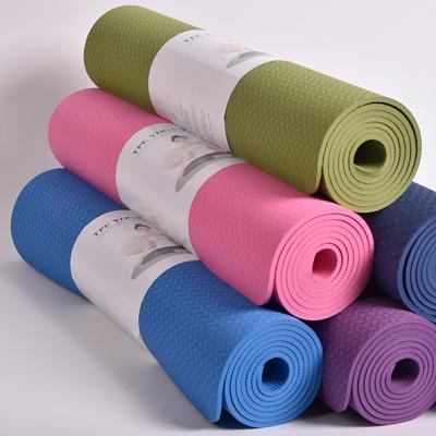 China Yoga Exercises ABQ Chinese Factory Wholesale Price Hot Washable Strip 6mm Thickness 183cm 100% Non-Slip Yoga Mat for sale