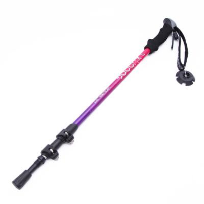 China Adjustable Elasticity Promotion Breathable Three Section Walking Stick Trekking Aluminum Telescopic Pole for sale