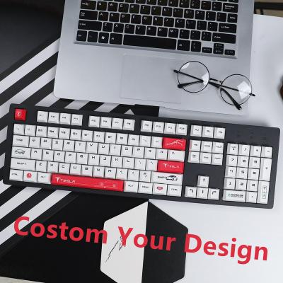 China Custom PBT Keycaps HZGAMER 109keys PBT Keycaps, White Red Dye Sublimation Car Theme Keycaps OEM Profile CHERRY Keycaps for sale