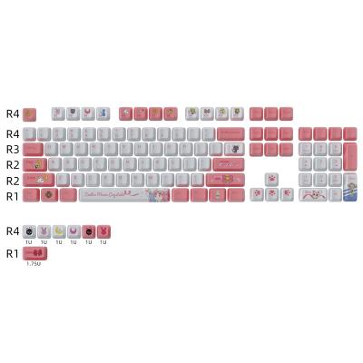 China Pink PBT Keycaps HZGAMER 111Keys Keycaps, Dye-sublimation Double Shot Mechanical Keyboard Keycaps Customized OEM Profile PBT Keycaps for sale