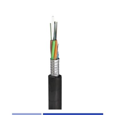 China 24 Core Outdoor Fiber Optic Cable 9/125um Armored PE GYTS Outdoor Single Mode Fiber for sale