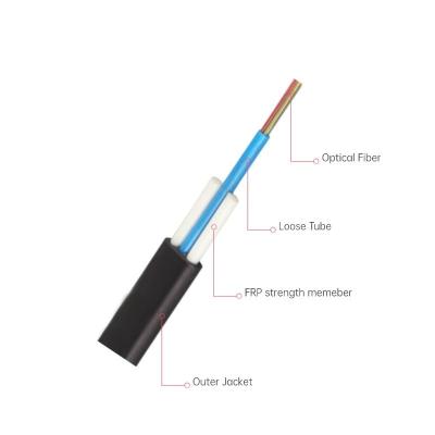 China Multimode OM3 LSZH Outdoor Fiber Optic Cable Flat Fiber Optic Cable 6 Fiber Black for sale