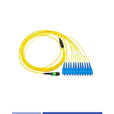 China Singlemode OS2 MTP® Fibre Patch Leads Female To SC Simplex 1m LSZH 12 Core for sale