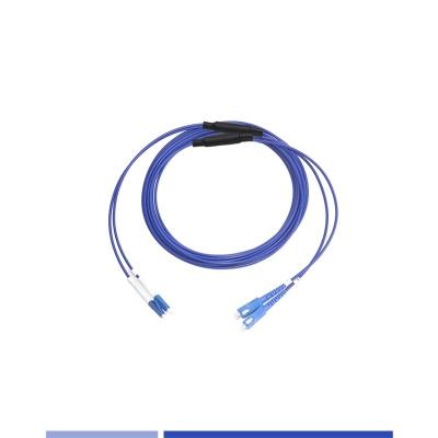 China Waterproof Armored Fiber Optic Patch Cable LC-SC Singlemode Duplex 1m LSZH Jacket for sale