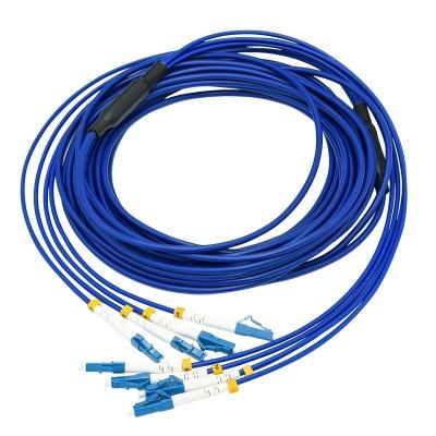 China 4 Core Armored Fiber Optic Patch Cable LC LC Singlemode G652D 3m Armored Fiber Jumper for sale