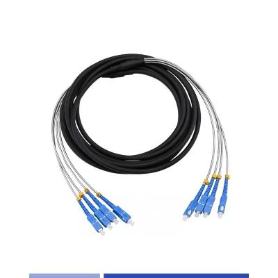 China FTTA Outdoor Armored Fiber Optic Patch Cord 4 Core LC LC Patch Cord LSZH Jacket 5m for sale