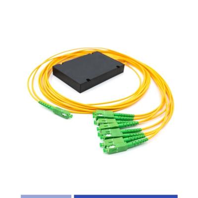 China 1x8 Optical Fiber PLC Splitter ABS Box SC/APC Singlemode 2.0mm Corrosion Proof for sale