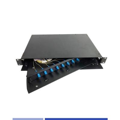 China Fiber Optic patch panel 12 Port SC Simplex Rotary 1U 19