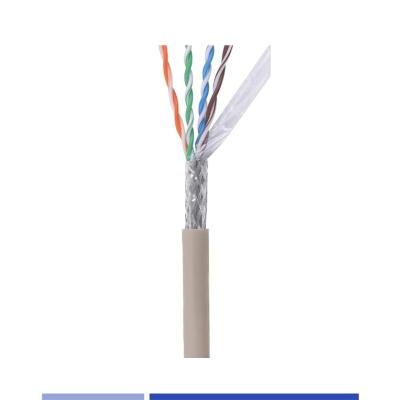 Китай PVC Jacket Cat6 Сетевой кабель 23AWG SFTP Сетевой кабель Твердая медь 4 Пара Серая 305Mtr продается